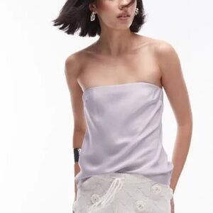 Topshop Lilac Strapless Top